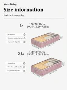 1pc Ransparent Bed Bottom Storage Bag, Large Capacity Practical Design Household Storage Bag, Dustproof And Moisture-Proof Flat Storage Box, Children's Room Toy Organizing Box, Breathable Fabric, Zipper Design, Suitable For Storing Blankets, Jackets, Shoes, Toys And Books - Pink - View 10