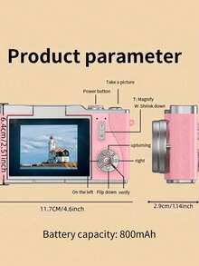Nueva cámara digital HD - Operación con un solo botón, fácil de tomar fotos y grabar videos, para principiantes que comienzan a usar una máquina con tarjeta CCD, regalo sorpresa para amigos, opción de usar tarjeta de memoria de 32G para almacenamiento directo, uso portátil multicolor - 1 pieza - Multicolor - Ver 9
