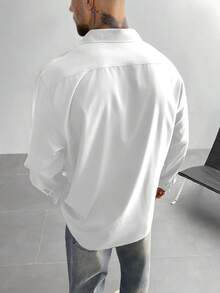 Áo sơ mi nam dài tay, màu nâu trơn, thiết kế cài nút, phù hợp cho đám cưới, công sở, các dịp trang trọng, tiệc tùng, thể hiện phong cách lịch lãm cổ điển, món quà lý tưởng cho cha hoặc bạn trai. - trắng - Xem 4