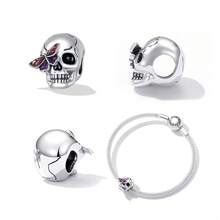 WOSTU Brățară originală WOSTU cu mărgele din argint 925, stil european și american întunecat, mărgele DIY pentru sărbători, accesorii cu mărgele vrac, bijuterii cadou pentru femei