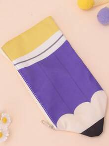 1pc Large Capacity Pencil Pattern Pencil Case, Pencil Shaped Pencil Box/Cartoon Print Pencil Box, Cute Portable Travel Cosmetic Bag, Stationery Pencil Pouch, Miscellaneous Storage Bag, Perfect Back To School Pencil Case, School Supplies, Pencil Bag, Backpack - Multicolor - View 17
