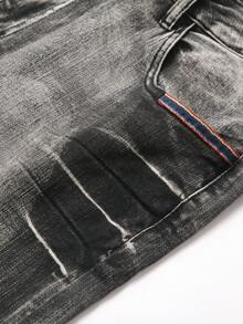 Men's Jeans Stretch Fit Slim Fit Grey Denim Regular Fit Fashion Pants, 1XL-6XL Plus Size Comfortable Jeans - 灰色 - 查看 3