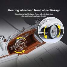 1:32 Scala 1935 Classica Vintage 500 K Convertibile Auto Sportiva Macchina Antica Modello in Lega, Struttura in Metallo, Porte e Cofani Apribili, Luci e Suoni Simulati, Adatto per Casa, Ufficio, Festa, Compleanno, Regalo per Appassionati di Auto