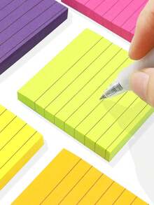 45 ชิ้น โพสต์อิทลายเส้นแนวนอนคละสี - มัลติคัลเลอร์ - ดู 2