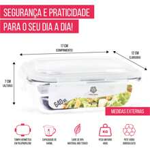 Set Of 5 640ml Glass Airtight Jars With 4 Locks Fitness Lunch Box - Multicolor - View 3