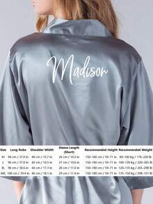 Bata de novia personalizada con encaje de satén, bata de dama de honor personalizada para boda, bata de satén personalizada, bata de novia personalizada, bata de preparación de dama de honor, bata de fiesta de boda, bata con ribete de encaje, bata con nombre personalizado, regalo de bata de novia, regalo de despedida de soltera, ropa de estar en casa de seda, ropa de estar en casa de seda a juego para damas de honor, regalo de fiesta de boda - Multicolor - Ver 8