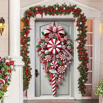 Faixa plana 2D 1 peça, guirlanda festiva HEGO 35x70 polegadas, bandeira de porta de poliéster para pendurar na varanda de casa e festa, decoração multiuso para festas de Natal, faixa para jardim e quintal ao ar livre, sem necessidade de energia