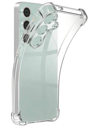 1 Piece Of Transparent Four-Corner Drop-Proof Protective Case, Suitable For Compatible With Samsung Galaxy S25/Galaxy S25 Ultra/Galaxy S24/Galaxy S23/Galaxy S22 5G/Galaxy S21 5G/Galaxy S20 Ultra, Three Compatible Star Mobile Phone Transparent Four-Corner Drop-Proof Protective Case