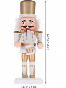 3pcs Golden Nutcracker Decoration, Nutcracker Creative Puppet Man Decoration, Christmas Day Decoration Home Decoration, Nutcracker Solid Wood Decoration, Home Festival Decoration Supplies Christmas Decorations Room Decor Winter