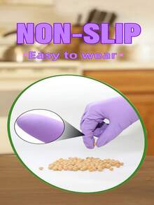11.42 Inch/29cm Extra Long Disposable Light Purple Nitrile Gloves, Durable, Waterproof, Multi-Purpose, Suitable For Kitchen Cleaning, Tattooing, Hair Dyeing, Salon, Barbecue And General Household Use, Household Gloves, Multi-Purpose Protective - Purple - View 3