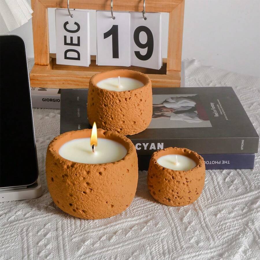 French Vanilla Scented Candle In Space Cup, Available In Regular, Large, And Extra Large Sizes, Suitable For Holiday And Home Decor - Orange - View 1