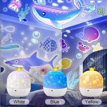 Crown Star Light Projection Lamp With Projection Films Rotating Atmosphere Night Light Stars Children Birthday Gift