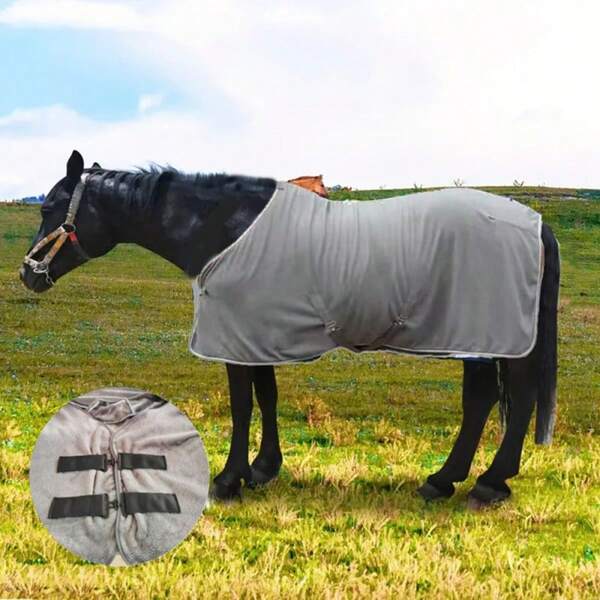1pc Single Layer Thermal Lined Warm Horse Rug, Horse Apparel, Suitable For Medium To Large Horses, Winter