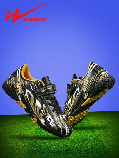 STARNOVO 儿童足球鞋，男孩和女孩户外运动鞋，适合户外足球训练和比赛，青少年世界杯防滑鞋（本商品为标准尺码，建议脚窄者订购小 1 码，脚宽者订购大 1 码）