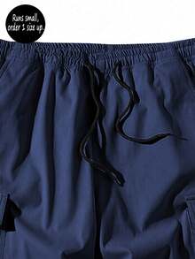 1 条装男士 5 英寸轻质工装短裤 - 抽绳腰部，透气夏季休闲户外健身运动短裤，带斜口袋