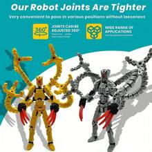 [1 个 13.97 厘米] T13 可动人偶，3D 打印多关节可自由移动 DIY 人偶，拥有超棒触手，酷炫多变 [银色、金色等]，非常适合万圣节和圣诞节的礼物。 - 彩色 - 查看 7