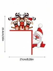 HELLOYOUNG Santa Claus & Reindeer Christmas Door Decor - Festive Handmade Ornaments For Holiday Home Decor. Perfect For Living Rooms, Bedrooms, Offices, Indoor & Outdoor Christmas Decorations. Room Decor