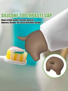 Tapas de pasta de dientes con forma de trasero de perro - Tapa de silicona a prueba de polvo para pasta de dientes, dispensador de tapa de pasta de dientes, tapas de pasta de dientes sueltas de silicona sin tapas, tapas de pasta de dientes limpias y a prueba de polvo, adecuadas para el baño, limpias y ordenadas - Tapas de pasta de dientes - Accesorios de baño - Fácil de usar, decoración de otoño para el hogar Decoración de vuelta a la escuela | Accesorios divertidos para dispensador de pasta de dientes Regalos de broma