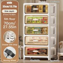 3/4/5/6-poziomowa wielofunkcyjna szuflada z rolkami – składana szafka z pojedynczymi drzwiami – trwała, plastikowa szuflada, oszczędzająca miejsce półka kuchenna na przekąski, napoje, książki, ubrania, odpowiednia do kuchni, salonu, gabinetu i łazienki