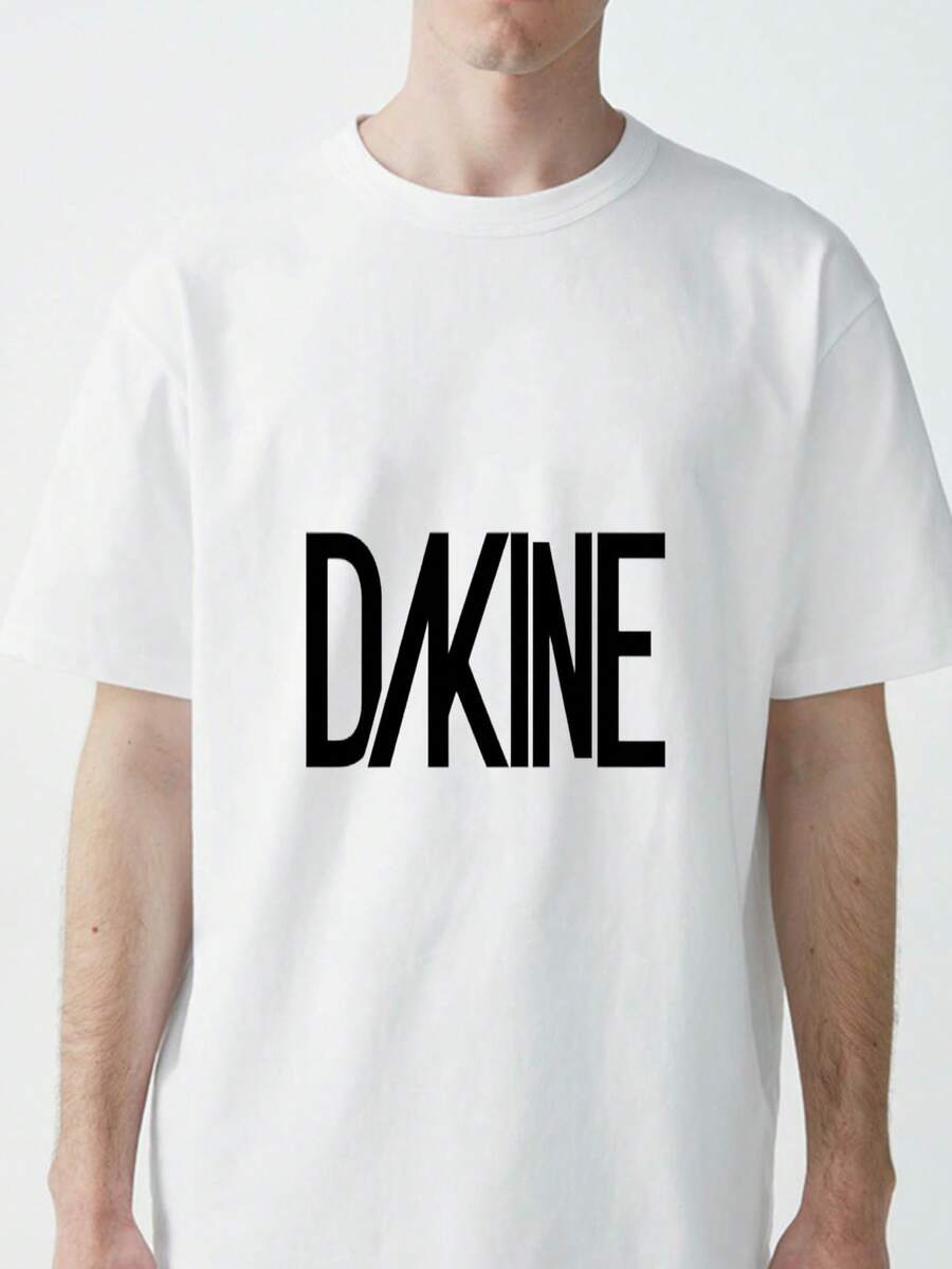 Classic Crew Neck White T-Shirt With DAKINE Bold Black Print For Outdoor Activities - White - View 1