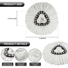 3 Pack Mop Replace Head, Refill Replacements Compatible For O Cedar Spin Mop, Only For 1-Tank System - Fluffy Microfiber Mop Head Replacements For Cleaning Floor - 白色 - 查看 6