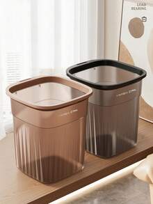 1pc Household Garbage Bin, Large Plastic, Transparent, High Aesthetics Garbage Bin, Bathroom, Kitchen, Living Room Garbage Bin, Thick Paper Basket Garbage Bin