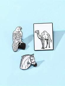 1 Piece Of Middle Eastern Animal Enamel Pin, Decorative Brooch, Alloy Lapel Bag Badge, Jewelry Gift, Decoration. Backpack Accessories. Lapel Pin, Badge On Backpack, Women's Brooch, Clothing Gift, Jewelry, Fashion Accessories Halloween Costume Accessories Bag Charms Office Accessories Christmas - Multicolor - View 5