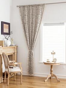 1 件波西米亚复古窗帘，几何图案搭配米色蕾丝边，厨房短窗帘，房间隔断门帘，适用于家居装饰、卧室、书房、客厅、阳台、露台、窗扉，四季皆宜，秋季装饰 - 咖色 - 查看 8