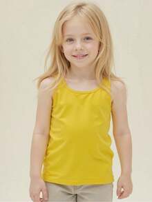 10pcs/Pack Young Girl' Solid Color Camisole Tank Top, Candy Color Minimalist Versatile Undershirt, Suitable For Girls In Spring/Summer - Multicolor - View 7