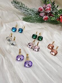 Set di orecchini alla moda con combinazione di cristalli, adatto per uscire - Multicolore - Visualizzare 3