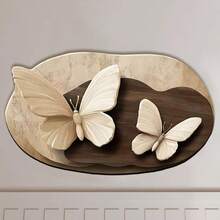 Bộ 1/3 tấm thảm trang trí nhà cửa họa tiết bướm màu be cổ điển, thảm chống trượt thấm hút phòng tắm, thảm nhà tắm họa tiết cổ điển Diatomite, thảm chùi chân thấm hút hình chữ U cho bồn cầu & bàn trang điểm, thảm trang trí nhà bếp phòng tắm dày 2,5mm - Bướm 3D màu be - Xem 17