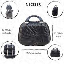 Dudo De Maletas De Viaje De Mano Incluye 2 Neceseres - Negro - Ver 6