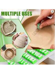 Polymer Clay Letter Stamp Set, Personalized Pottery Clay Stamp, DIY Embossing, Family Activities - Multicolor - View 2