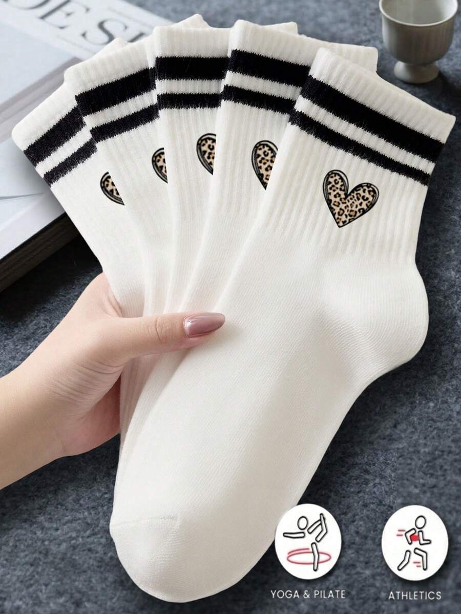 40/30/24/20/10/8/6/4/2件組 中性舒適運動襪,適合訓練/秋季/冬季,女款長襪,抗菌,黑色/白色 - 彩色 - 查看 1