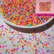 10g/0.35oz Bolsa de Glitter de arcilla polimérica de resina, rociador corto pequeño para manualidades DIY, decoración de estuches de teléfono, elaboración de joyas, mezcla de slime, chispas pastel, rellenos de medias, slume - Multicolor - Ver 4