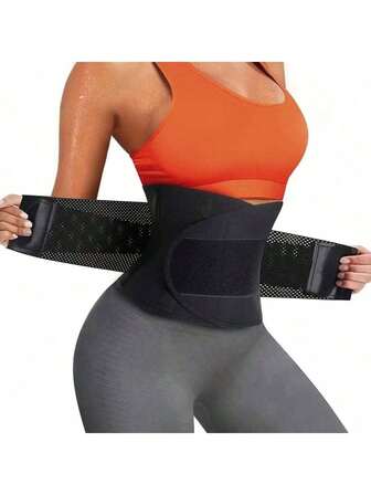 1pc Weat-Enhancing Adjustable Neoprene Waist Trainer Belt - Fitness & Yoga Cincher For Tummy Control, Comfortable Knit Fabric Design, Hand Washable, Perfect For Gym Or Casual Wear