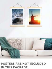 1pc Wooden Magnetic Poster Clip Frame, Canvas Frame, Wall Decor