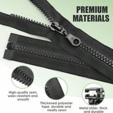 2pcs Nylon Zippers For Sewing & Crafts, Long Zipper, Black Color, DIY Sewing Tools, Variety Of Colors, Durable Material - 5# 2 pcs - View 7