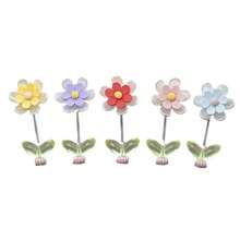 Six-Leaf Daisy Flower Car Dashboard Spring Ornament Car Fresh Daisy Flower Decoration Supplies,5pcs/Set - 六葉雛菊花5色一套 - 查看 5