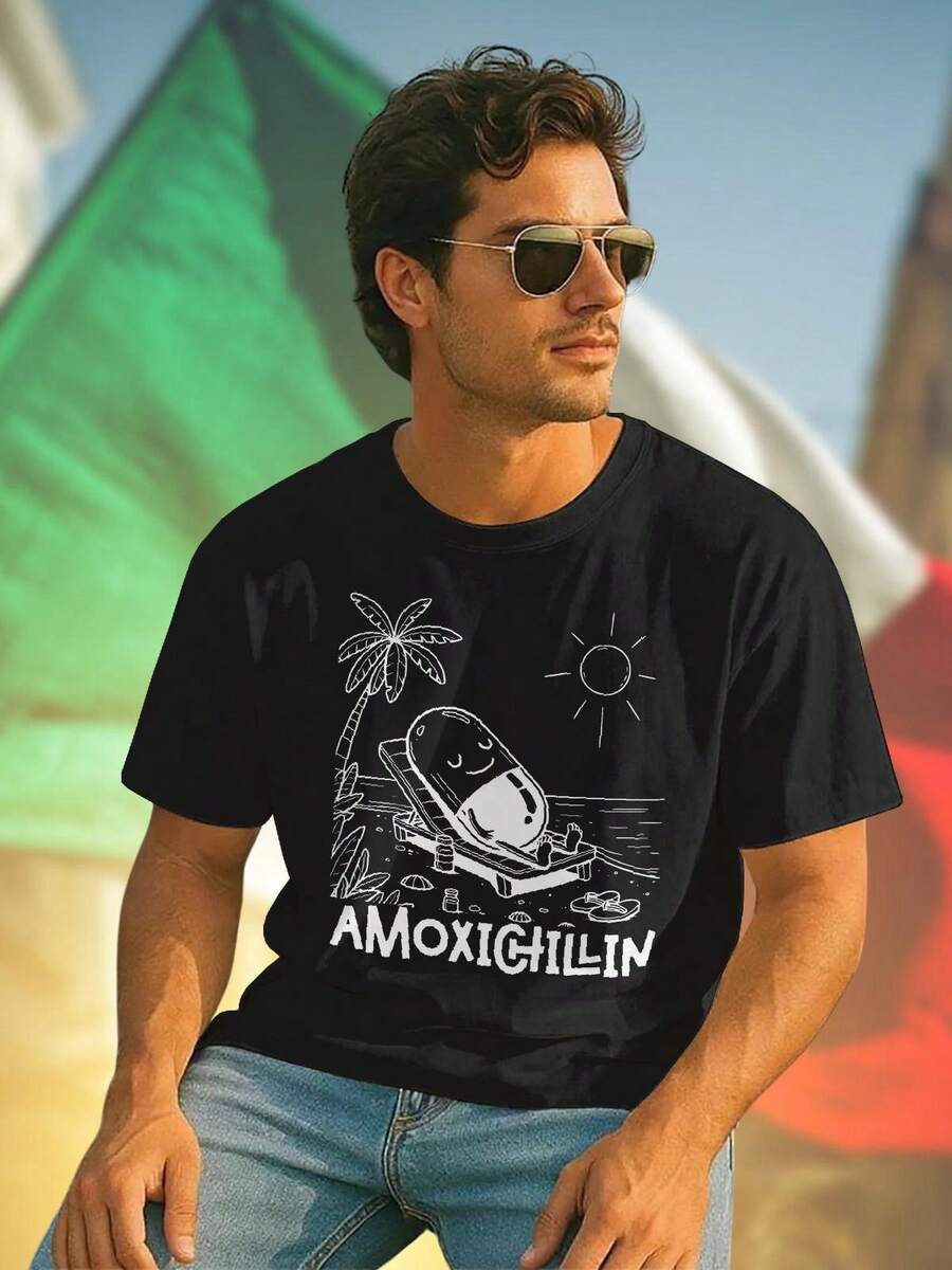 AMOXICHILLIN Maglietta Uomo Fashion T Shirt Estiva Cotone Manica Corta Streetwear Casual  Offerta Speciale Acquista Subito Top Bestseller Nuova Collezione