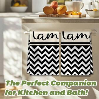 2Pcs Custom Personalized Gift Name Customized Stripes Microfiber Kitchen Towel And Dishclothes Sets Dish Turkish Towels Home Decor Accessories House Decorative Set Apartment Essential Christmas Gifts For Women Gifts For Men Unique Birthday Gift Home Bathroom Decor Fall Decor Beach Essentials Back To School Shower Towels For Beauty Salon, Hotel Sports,Home Essentials, Towel, Skin Care