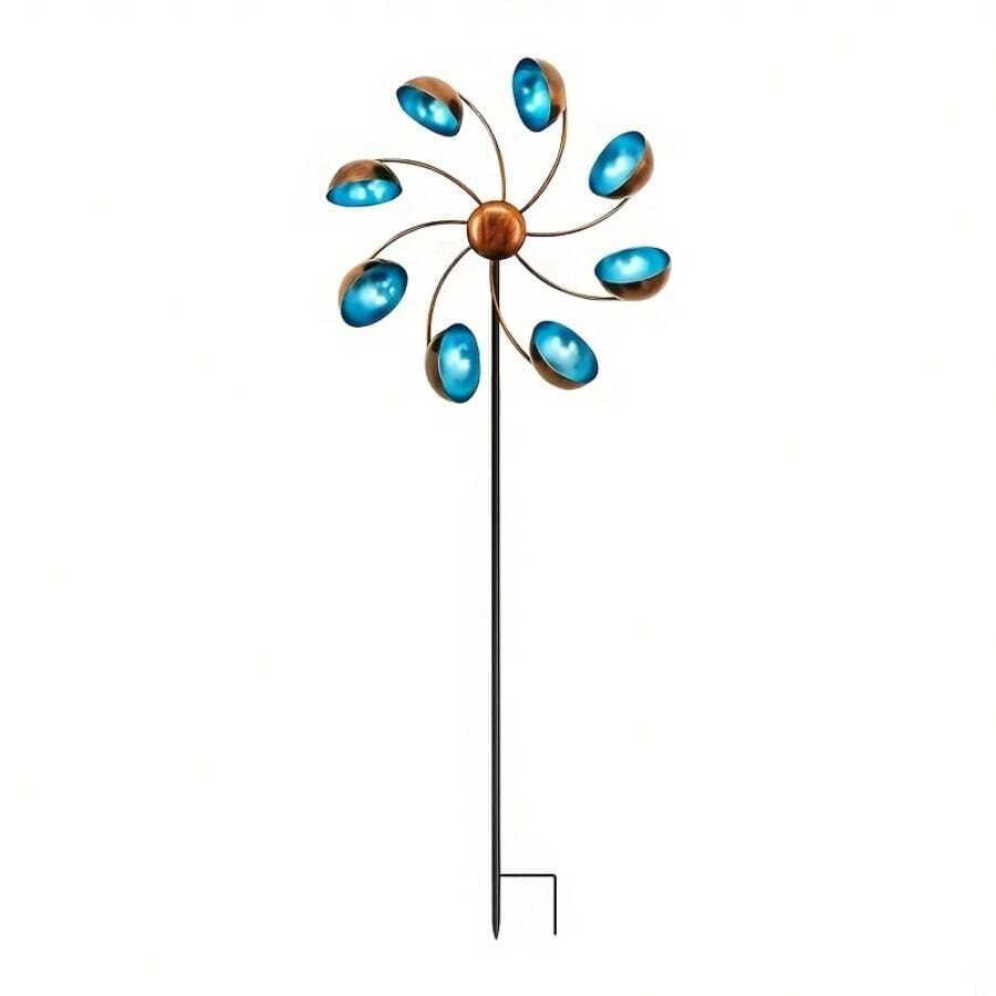 360 ° Rotating Iron Windmill - Automatic Metal Landscape Sculpture, Rural Brown Garden Decoration With Ground Insertion, Suitable For Lawn, Courtyard, Terrace - Wedding, Party, Festival Outdoor Decoration, No Electricity Required, Durable Metal Construction, Retro Charm, Smooth Bearing System, Event Planner