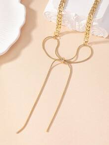 1pc European & American Style Exaggerated Geometric Asymmetrical Multi-Layer Necklace