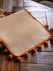 1 Stück Bohemian Stil Heim Dekoration Quaste Tischdecke, Creme und Braun Fransen Tischläufer mit Quasten, ideal für Restaurant, Wohnzimmer, Schlafzimmer Dekoration oder Bridal-Shower Geschenk