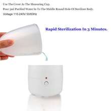 Maquina Esterilizador de Vapor de Copa Menstrual Limpiador con un Botón de Control de Vasos - Blanco - Ver 4