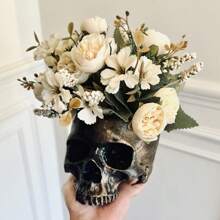 1 件抽象骷髅花盆、创意恐怖雕塑花瓶、定制花瓶、骷髅艺术树脂花瓶桌面家居装饰、客厅装饰礼品花瓶、万圣节房间装饰哥特式、花瓶、花盆、桌面中心装饰、花盆、花蕾花瓶 - 彩色 - 查看 11