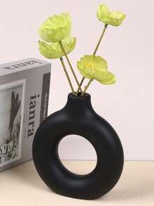 1 Stück einfache, leicht-luxuriöse, einfarbige donutförmige Vase, eine minimalistische Vase in Weiß, Rosa und Schwarz, in verschiedenen Farben und Spezifikationen erhältlich, geeignet für Heimdekoration, Wohnzimmerdekoration, Schreibtischvase, Balkondekoration, Esszimmervase, Schlafzimmervase, unzerbrechliche Vase, geeignet für Hochzeiten, Partys, Veranstaltungen und Gärten.