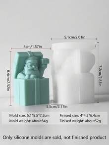 Christmas Gift Box, Teddy Bear, Christmas Tree, Santa Claus, Gingerbread Man 3D Silicone Mold, Candle Mold, Durable 3D Silicone Mold, Exquisite Structure Easy To Disassemble And Clean, Specially Designed For Batch Candle Production, Compatible With Plaster Sculptures And Creative Graffiti, Inspiring Unlimited Imagination And Creativity For DIY Enthusiasts, Supporting Repeated Batch Production Of Candles Home Decor Christmas Decorations Room Decor, Christmas Gifts