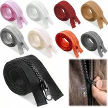 2pcs Nylon Zippers For Sewing & Crafts, Long Zipper, Black Color, DIY Sewing Tools, Variety Of Colors, Durable Material - 5# 2 pcs - View 1