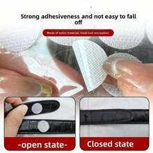 100 piezas/50 pares, 200 piezas/100 pares, 1000 piezas/500 pares de Cierres de gancho y bucle de nailon adhesivos por ambos lados de 2 cm/0.78 pulgadas, en blanco y negro, adecuados para el aula, la oficina, el hogar, de forma redonda, 2 piezas como 1 set